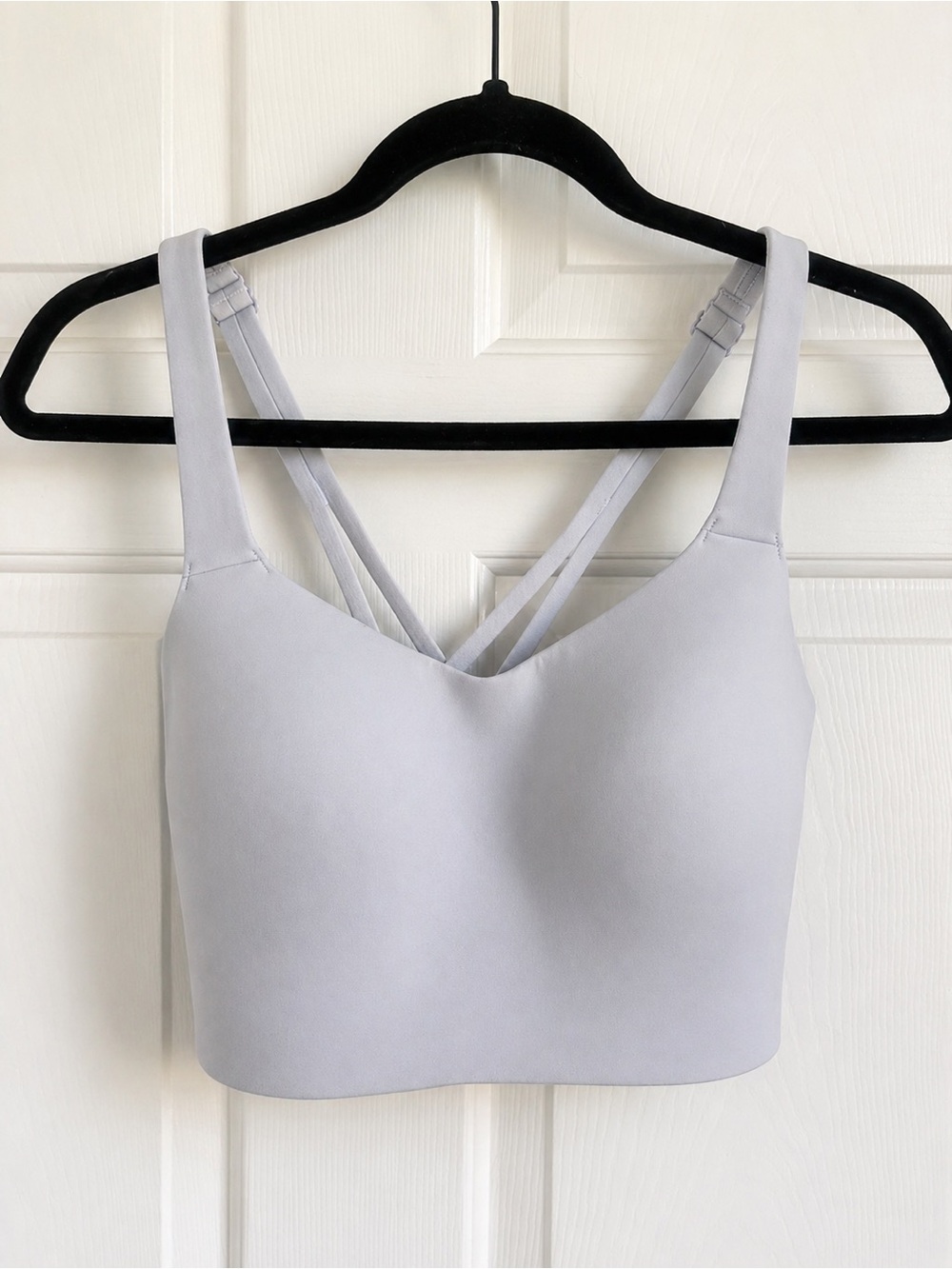 Lululemon Like a cloud longline bra in light greyish blue color size